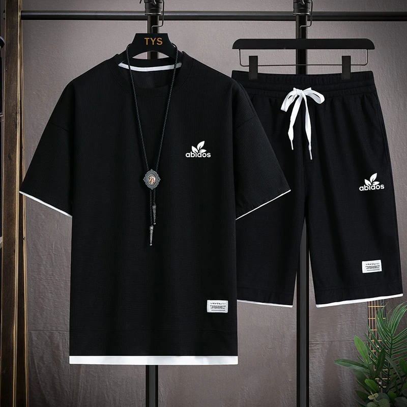 Abiaos-Camiseta y pantalones cortos estampara hombre, traje de dos piles, transpirable, absorbente de sudor, man
Abiaos-Camiseta y pantalones cortos estampara hombre, traje de dos piles, transpirable, absorbente de sudor, man