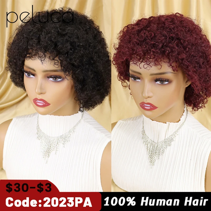 Afro Kinky Curly Bob Wigs Short Full Machine Made Wig With Bangs Glueless Brazilian Remy Human Hair Wigs For Black Women Black
Afro Kinky Curly Bob Wigs Short Full Machine Made Wig With Bangs Glueless Brazilian Remy Human Hair Wigs For Black Women Black
