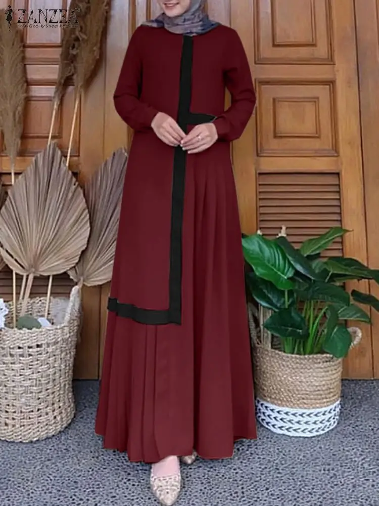 Women Muslim Dress 2022 ZANZEA Vintage Long Sleeve Sundress Female Marocain Spring Turkish Patchwork Maxi Robe Islamic Vestidos
Women Muslim Dress 2022 ZANZEA Vintage Long Sleeve Sundress Female Marocain Spring Turkish Patchwork Maxi Robe Islamic Vestidos