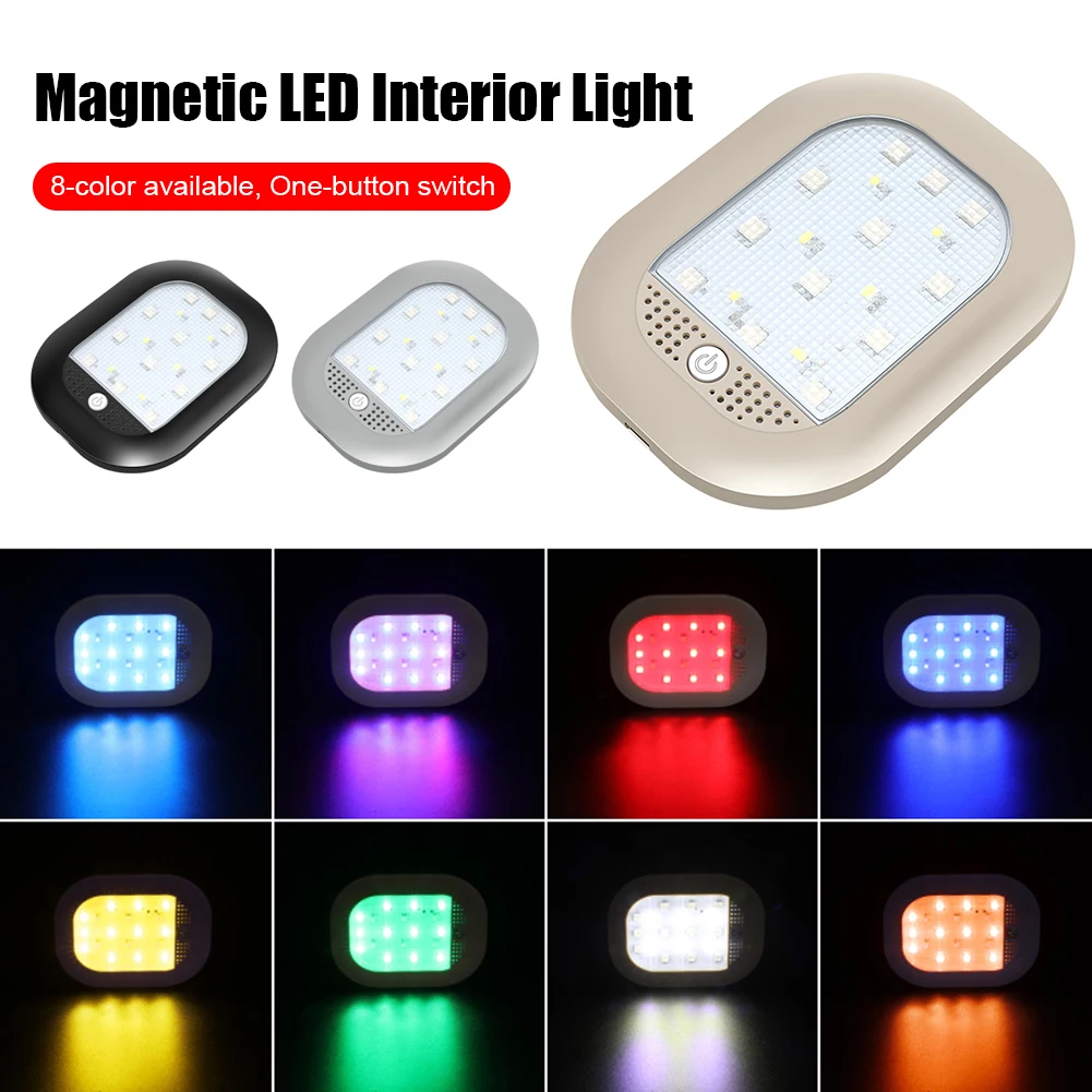 Magnetic Touch Light 18LED Car Roof Interior Light USB Rechargeable 8Color Changing Ceiling Reading Light Atmosphere Night Lamp
Magnetic Touch Light 18LED Car Roof Interior Light USB Rechargeable 8Color Changing Ceiling Reading Light Atmosphere Night Lamp