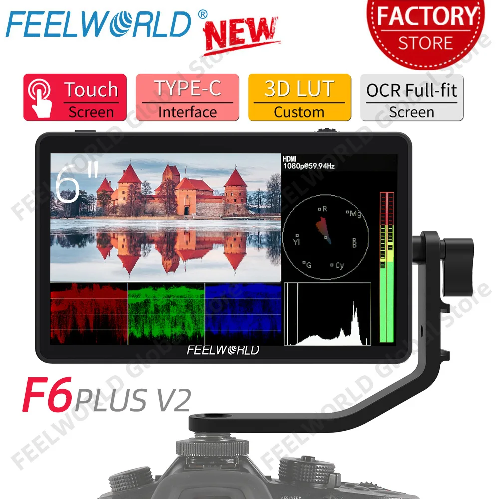 Монитор FEELWORLD F6 PLUS V2 4K HDMI, 6-дюймовый DSLR 3D LUT HDR сенсорный экран в поле камеры IPS FHD 1920x1080, вспомогательный видеофокус
Монитор FEELWORLD F6 PLUS V2 4K HDMI, 6-дюймовый DSLR 3D LUT HDR сенсорный экран в поле камеры IPS FHD 1920x1080, вспомогательный видеофокус