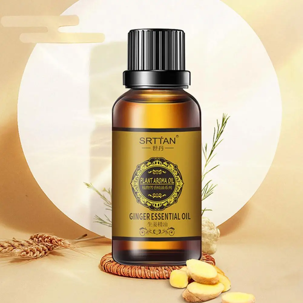 

10ML Natural Ginger Oil Lymphatic Drainage Therapy Anti Aging Plant Essential Oil Promote Metabolism Full Body Slim Massage Oils