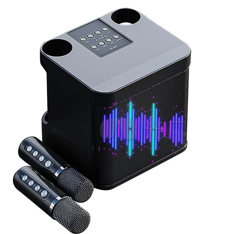 

Новый комплект динамиков для караоке, 100 Вт, высокомощный беспроводной портативный микрофон, BT звук для семейвечерние, подлинный караоке