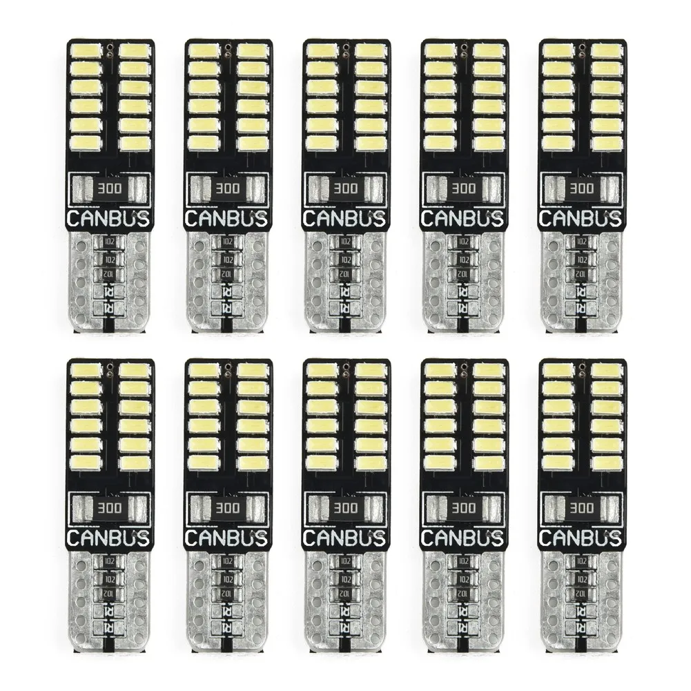 10PCS T10 24SMD LED Canbus Error Free Car Side Wedge Light DC12V 2.4W 6500K 220LM Car Side Wedge Light White Lamp Bulb
10PCS T10 24SMD LED Canbus Error Free Car Side Wedge Light DC12V 2.4W 6500K 220LM Car Side Wedge Light White Lamp Bulb