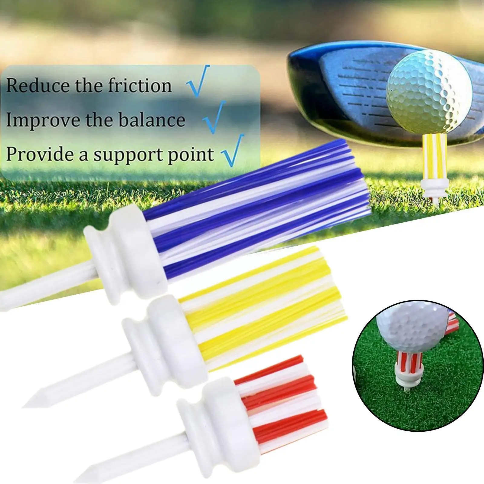 3 Color Golf Tees Low Resistance Stab Effortlessly Accessory Bristle Head Driving For Outdoor Training 3 Size H9B4
3 Color Golf Tees Low Resistance Stab Effortlessly Accessory Bristle Head Driving For Outdoor Training 3 Size H9B4