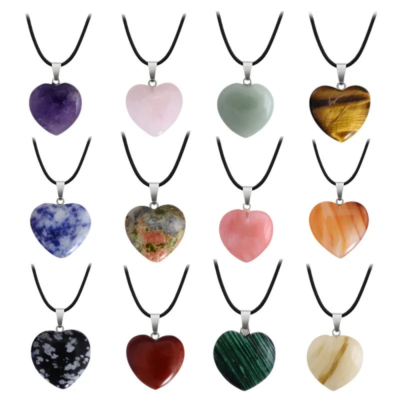 Wholesale Natural Healing Crystal Stone DIY Heart Shaped Gemstone Pendant Unisex Agate Amethystnt White Jade Necklace Accessorie
Wholesale Natural Healing Crystal Stone DIY Heart Shaped Gemstone Pendant Unisex Agate Amethystnt White Jade Necklace Accessorie
