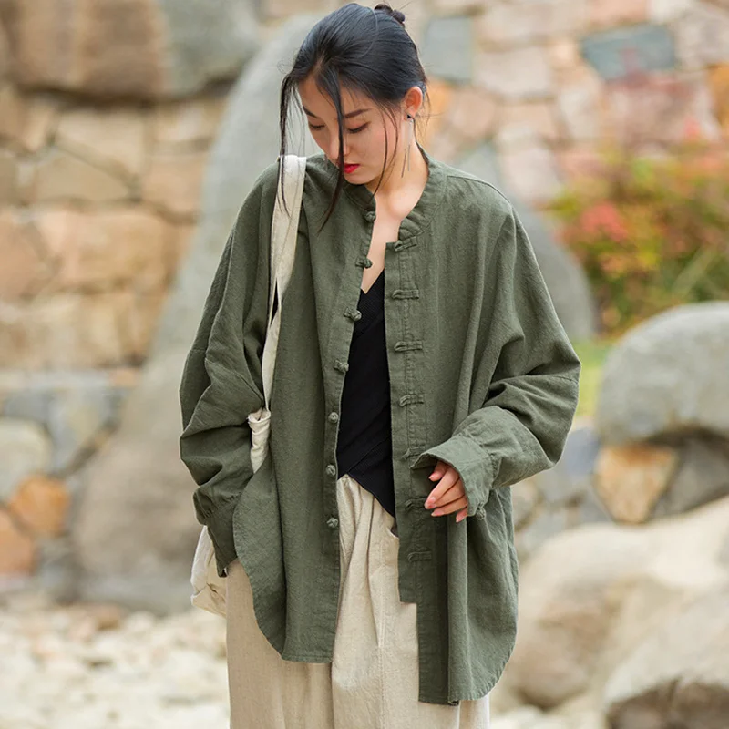Women's Casual Shirt 2023 Long Sleeve Tops Summer Cotton and Linen Old Button Zen Tea Clothes Vintage Women's Jacket
Women's Casual Shirt 2023 Long Sleeve Tops Summer Cotton and Linen Old Button Zen Tea Clothes Vintage Women's Jacket