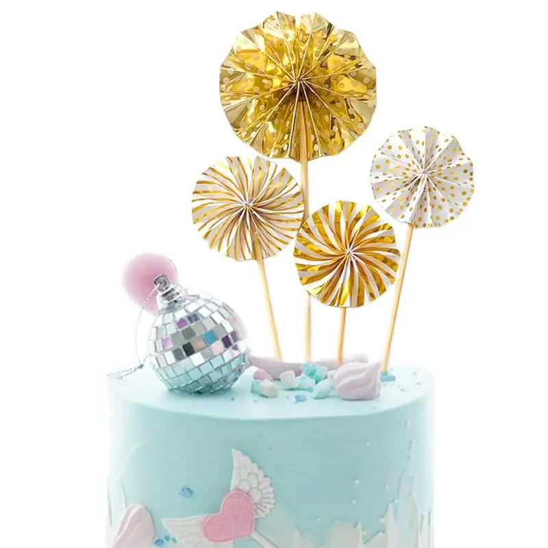 4 pcs Mini Folding Fan Cardboard Cake Insert Gold and Silver Powder Blue Black Origami Sunflower Cake Decoration Dessert Plugin
4 pcs Mini Folding Fan Cardboard Cake Insert Gold and Silver Powder Blue Black Origami Sunflower Cake Decoration Dessert Plugin
