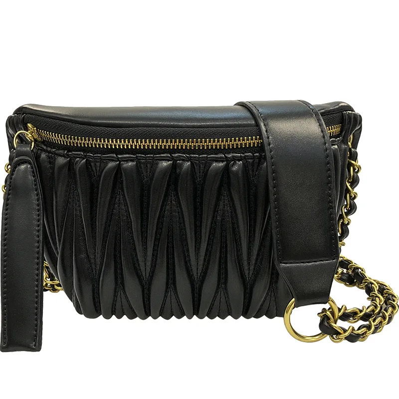 2022 New Arrivals Women's PU Leather Chest Bag Summer New Product Fold Wrinkles Waist Pack Joker Fashion Girl's Small Chain Bag
2022 New Arrivals Women's PU Leather Chest Bag Summer New Product Fold Wrinkles Waist Pack Joker Fashion Girl's Small Chain Bag
