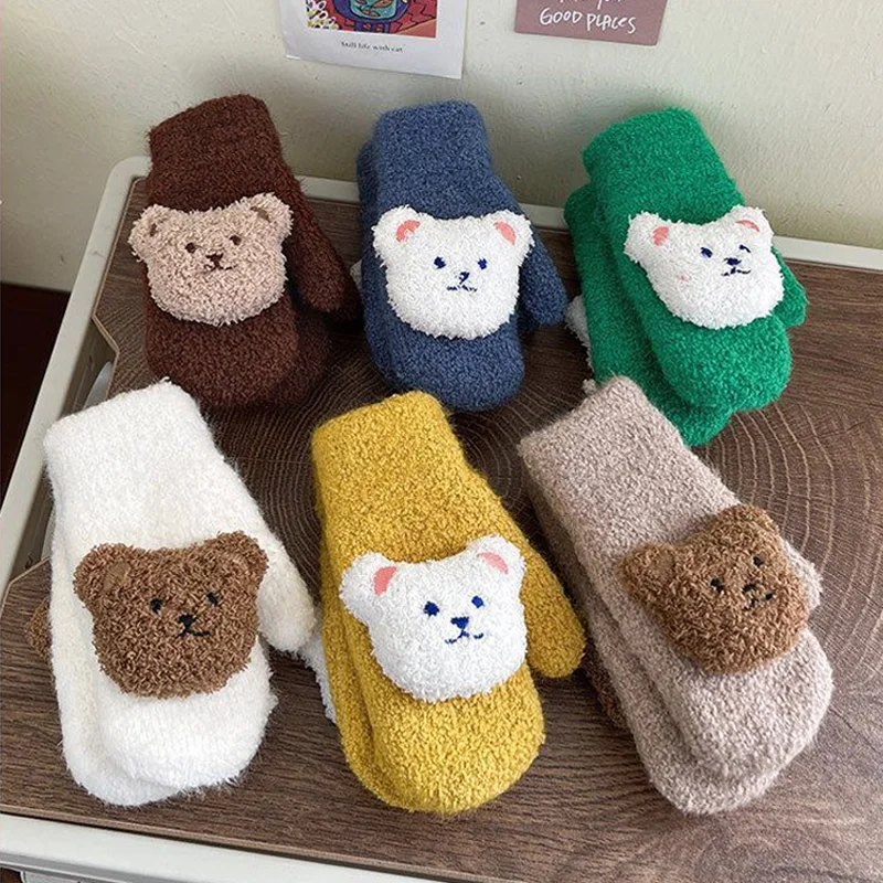Cartoon Bear Baby Mittens Winter Knitted Soft Thick Warm Full Finger Cartoon Mittens Gloves for Children Toddler Kids Accessorie
Cartoon Bear Baby Mittens Winter Knitted Soft Thick Warm Full Finger Cartoon Mittens Gloves for Children Toddler Kids Accessorie