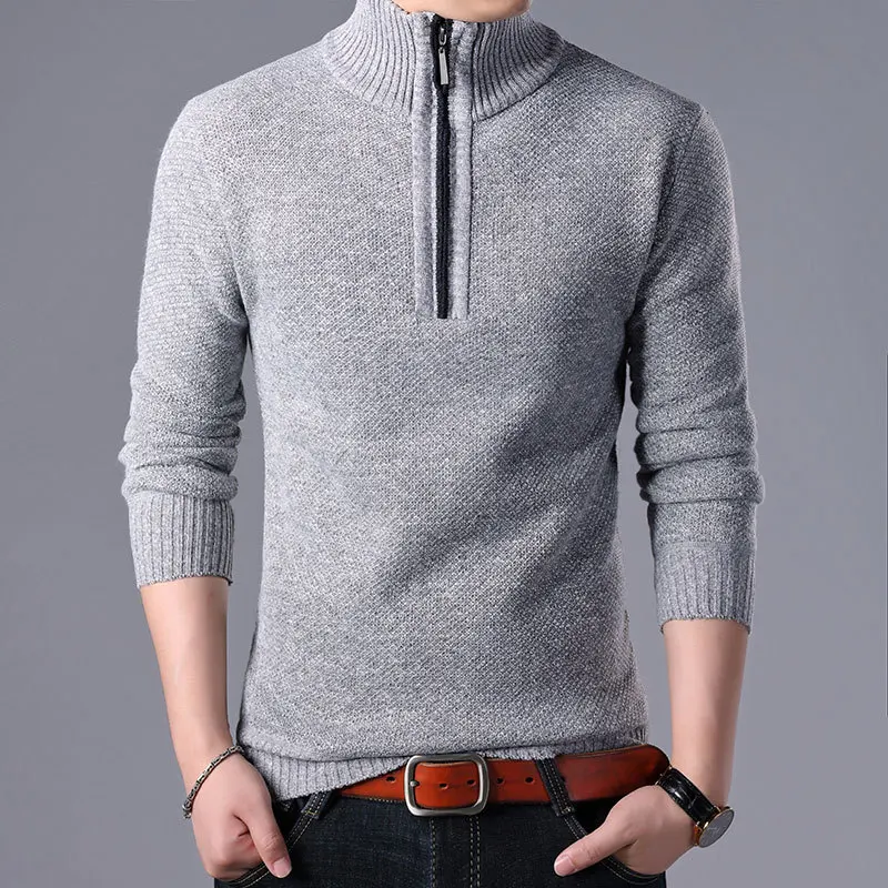 New Autumn and Winter Men's Sweater Jacket Zipper Fashion Thickened Plus Velvet Casual Loose Half Turtleneck Pullover Knitwear
New Autumn and Winter Men's Sweater Jacket Zipper Fashion Thickened Plus Velvet Casual Loose Half Turtleneck Pullover Knitwear