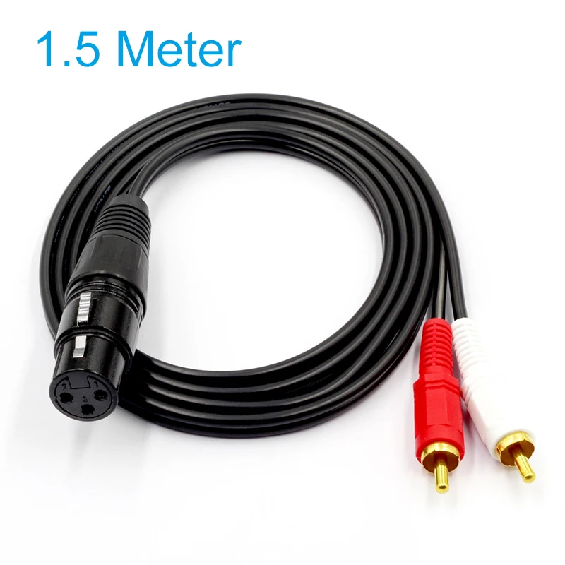 XLR 3Pin папа-2 x Phono RCA Plug адаптер Y разделитель соединительный кабель 1 папа-Двойной