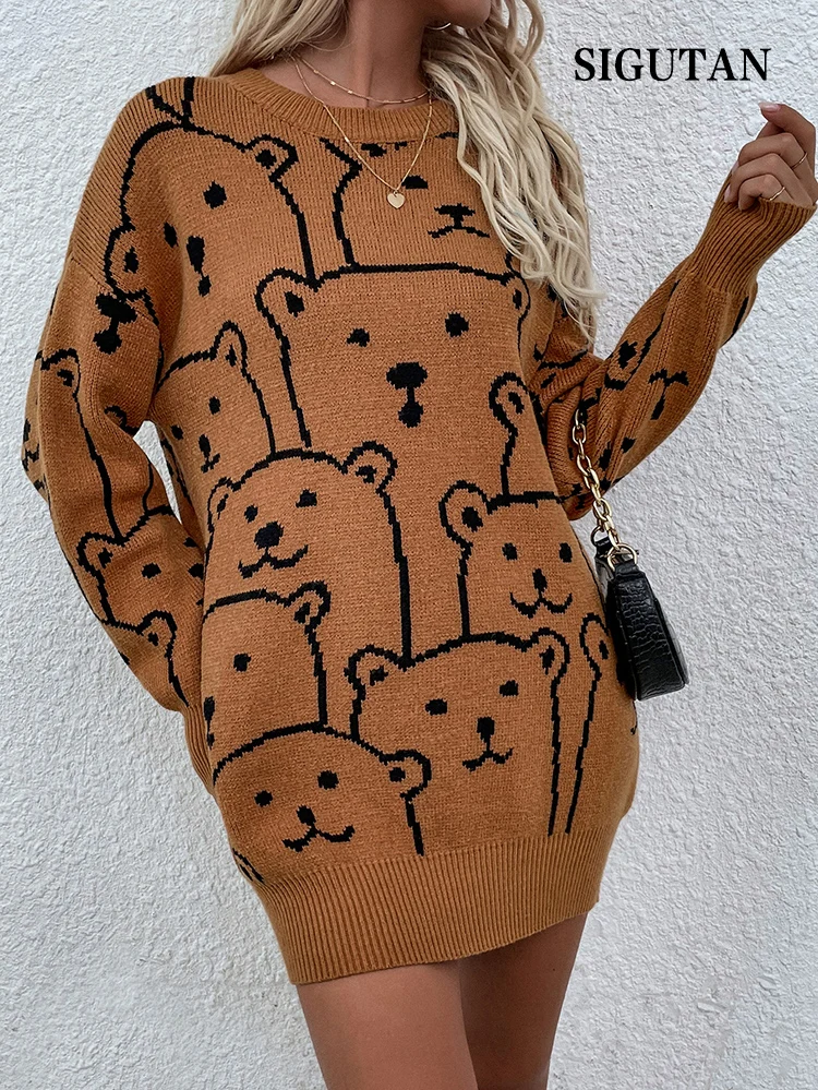 2022 Winter Print Round Neck Animal Temperament Commuter Loose Large Size Sweater Knitted Pullover Sweater Women
2022 Winter Print Round Neck Animal Temperament Commuter Loose Large Size Sweater Knitted Pullover Sweater Women