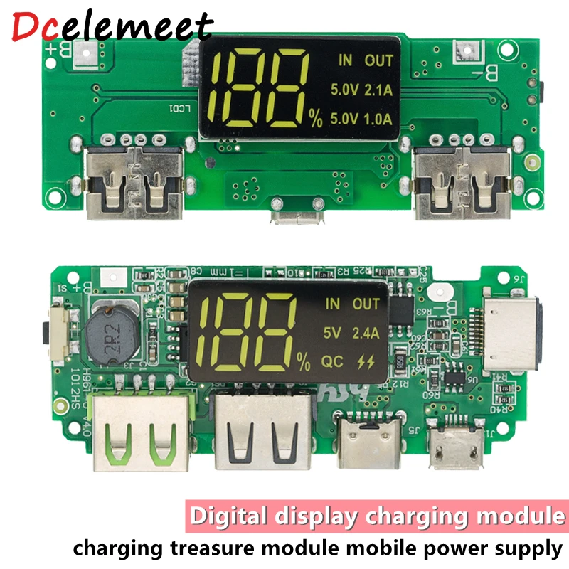 5V 2.4A LED Dual USB Micro/Type-C USB Mobile Power Bank 18650 Charging Module Lithium Battery Charger Board Circuit Protection
5V 2.4A LED Dual USB Micro/Type-C USB Mobile Power Bank 18650 Charging Module Lithium Battery Charger Board Circuit Protection