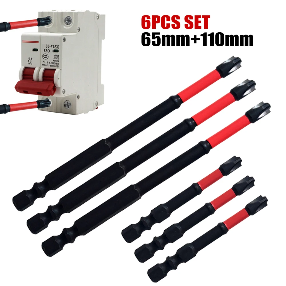 6pc/set 65mm 110mm Magnetic Special Slotted Cross Screwdriver Bit For Electrician FPH2 Torque Electrical Tools For Electricians
6pc/set 65mm 110mm Magnetic Special Slotted Cross Screwdriver Bit For Electrician FPH2 Torque Electrical Tools For Electricians