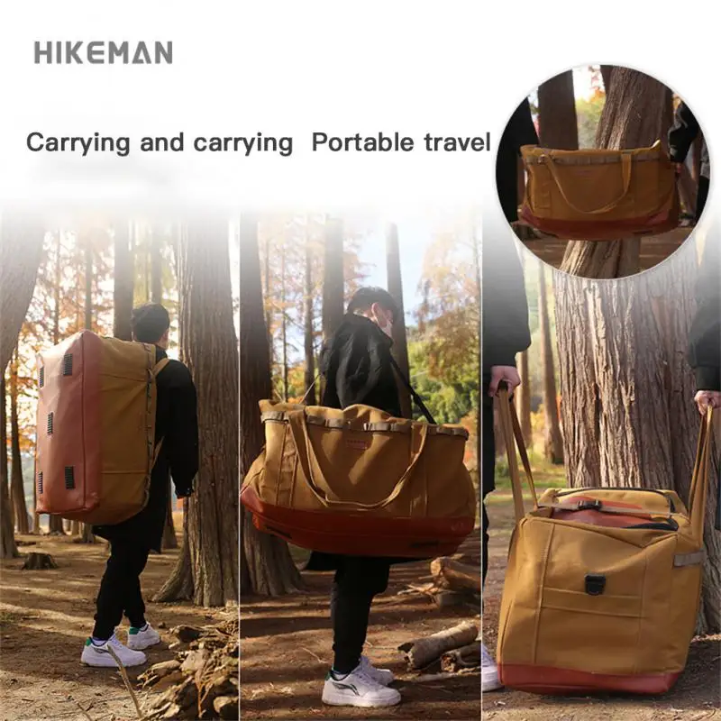 

120L Carry On Luggage Brown Bags Camping Travel Portable Separated Storage Bags Cookware Tote Large Weekend Bag Picnic Bags