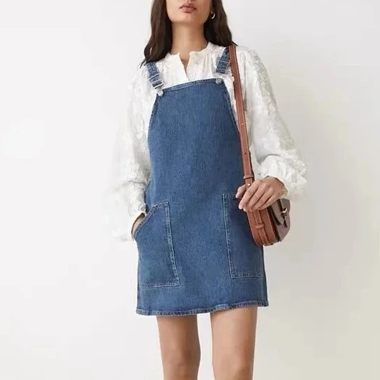 Women Sleeveless Denim Dress All-Match Solid Color Female Suspender Robe 2022 Summer new
Women Sleeveless Denim Dress All-Match Solid Color Female Suspender Robe 2022 Summer new