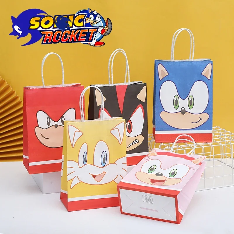 Подарочные пакеты Sonics Game Ежик упаковочные бумажные мешки с ручками для детского