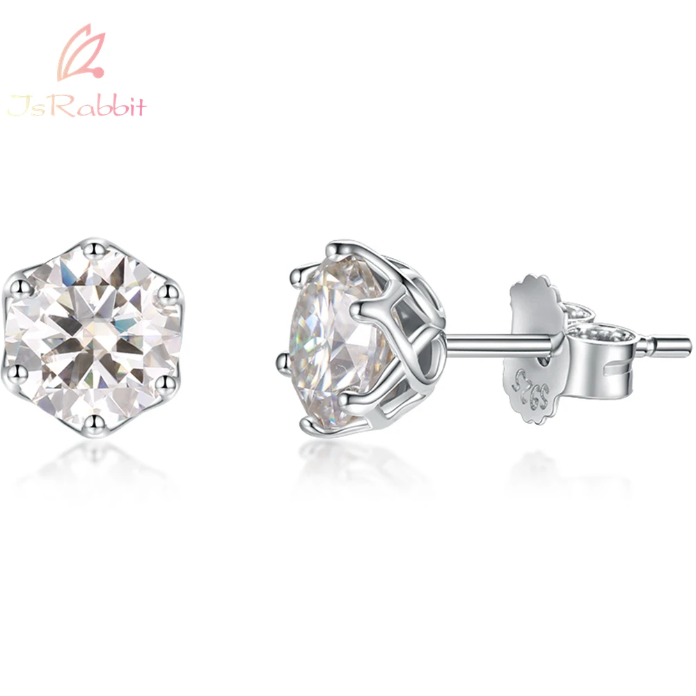 IsRabbit Sparkling 925 Sterling Silver 5MM 6.5MM GRA Moissanite Diamond Stud Earrings for Women Gifts Fine Jewelry Drop Shipping
IsRabbit Sparkling 925 Sterling Silver 5MM 6.5MM GRA Moissanite Diamond Stud Earrings for Women Gifts Fine Jewelry Drop Shipping