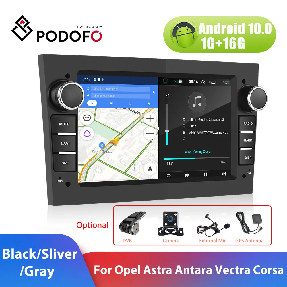 

Podofo 2 din Android 10.0 Car Radio GPS Multimedia Player 7" Autoradio For Opel Astra Antara Vectra Corsa Zafira Vivara Signum