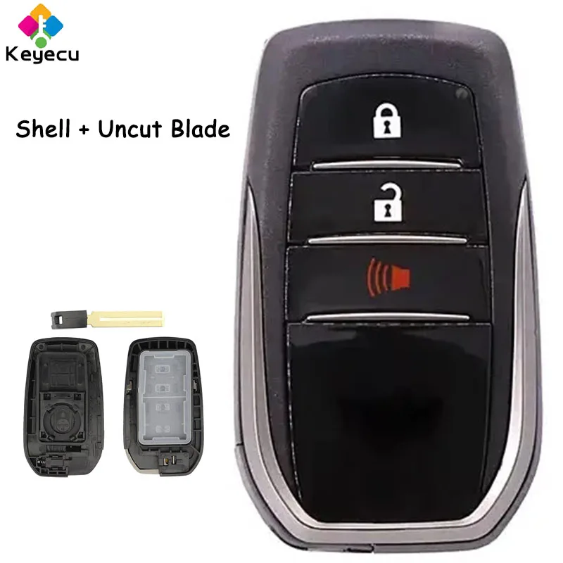 KEYECU Smart Remote Control Car Key Shell Case With 2+1 3 Buttons & Uncut Blade - FOB for Toyota Hilux 2015 2016 2017 2018 2019
KEYECU Smart Remote Control Car Key Shell Case With 2+1 3 Buttons & Uncut Blade - FOB for Toyota Hilux 2015 2016 2017 2018 2019