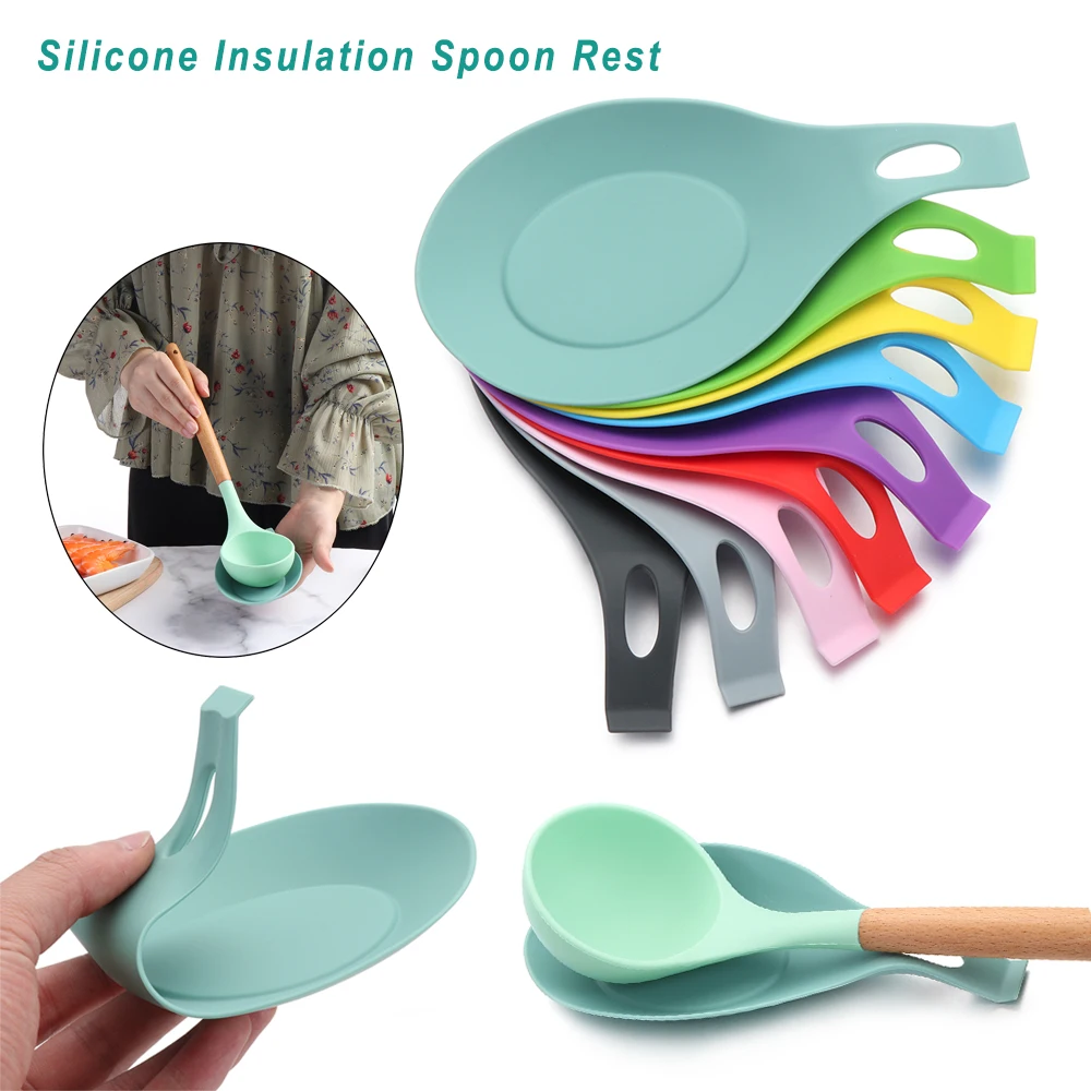 Silicone Insulation Spoon Rest Heat Resistant Placemat Drink Glass Coaster Tray Spoon Pad Eat Mat Pot Holder Kitchen Accessories
Silicone Insulation Spoon Rest Heat Resistant Placemat Drink Glass Coaster Tray Spoon Pad Eat Mat Pot Holder Kitchen Accessories