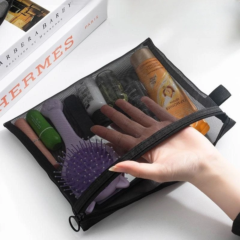Cosmetic bag net yarn transparent cosmetics storage travel toiletry bags portable mesh bag
Cosmetic bag net yarn transparent cosmetics storage travel toiletry bags portable mesh bag