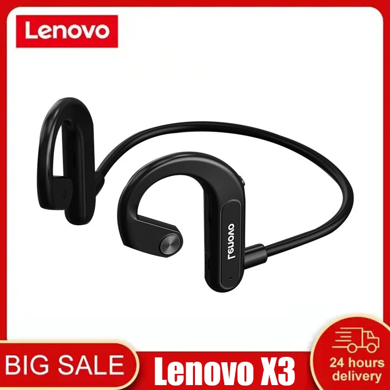 Lenovo X3 Bone Conduction Bluetooth Headphones Sport Running Headset Waterproof Wireless Earphone With Mic for Cycling Driving
Lenovo X3 Bone Conduction Bluetooth Headphones Sport Running Headset Waterproof Wireless Earphone With Mic for Cycling Driving