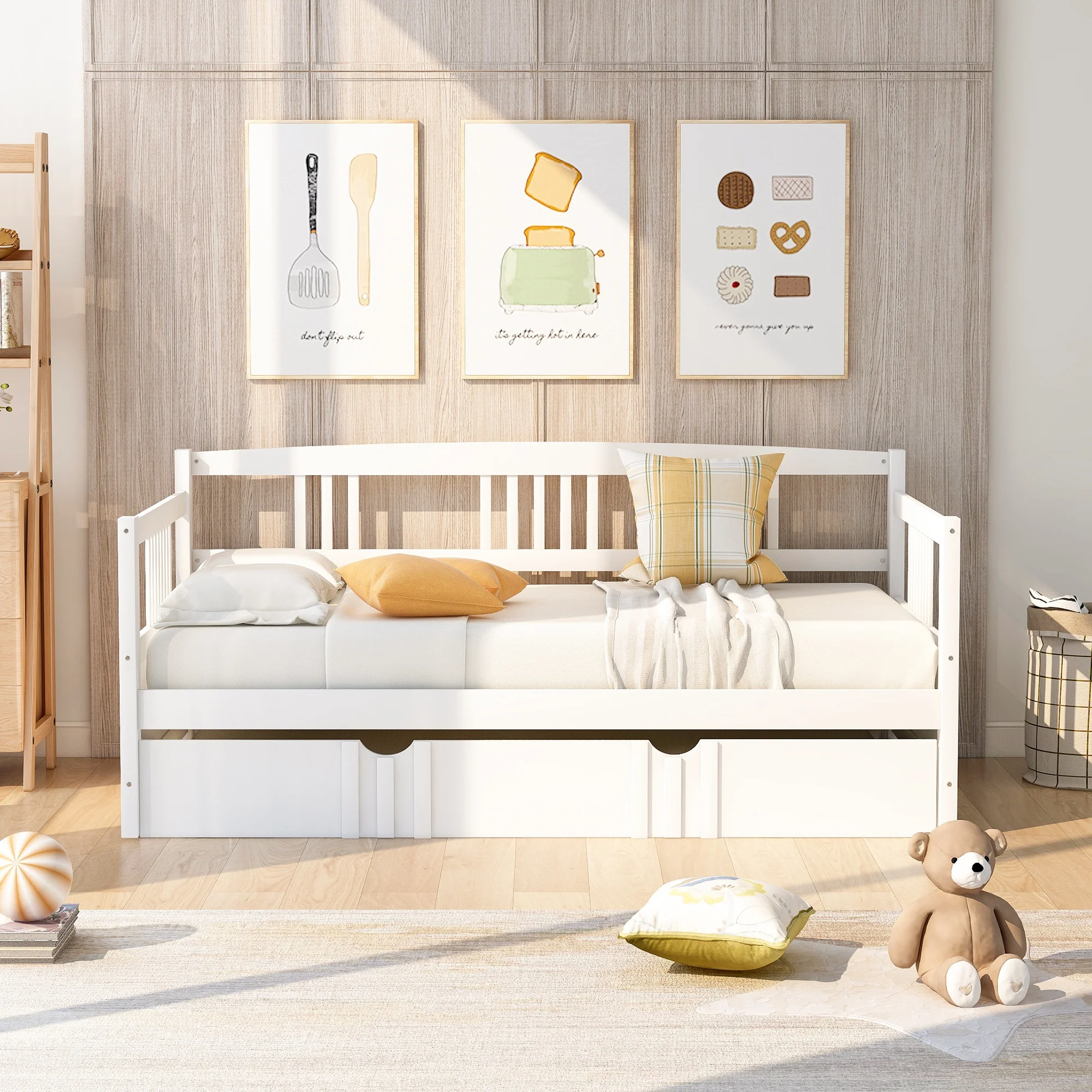 Home Modern And Minimalist Wooden Bedroom Furniture Beds Frames Bases Twin Size Daybed Wood Bed With Twin Size Trundle White
Home Modern And Minimalist Wooden Bedroom Furniture Beds Frames Bases Twin Size Daybed Wood Bed With Twin Size Trundle White