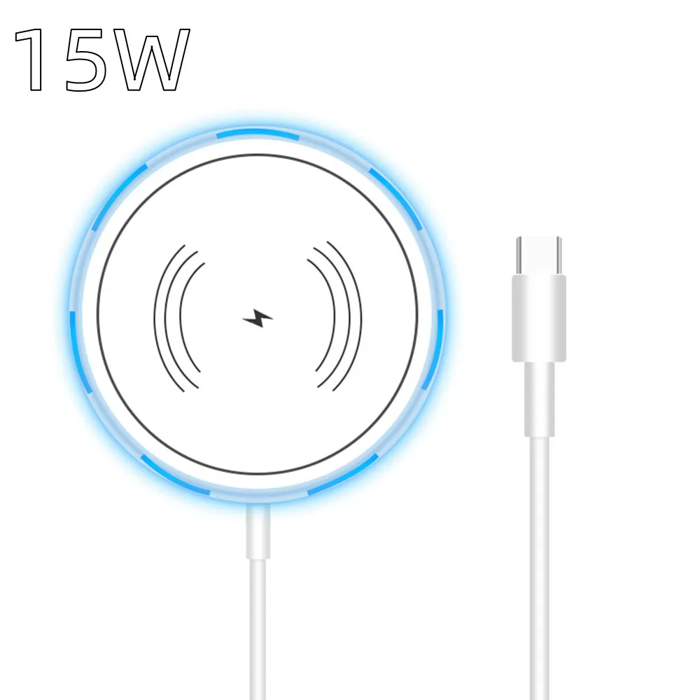 

QI Wireless Charger for iPhone 13 12 Magnetic Wireless Chargers Pad 15W Fast Charging Dock Station PD Fast Charging Cable
