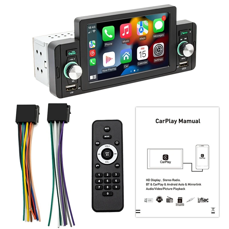 1 Din 5 Inch Car Radio Player Car Stereo Bluetooth Player For Carplay Android Auto TF USB FM Touch Screen B
1 Din 5 Inch Car Radio Player Car Stereo Bluetooth Player For Carplay Android Auto TF USB FM Touch Screen B