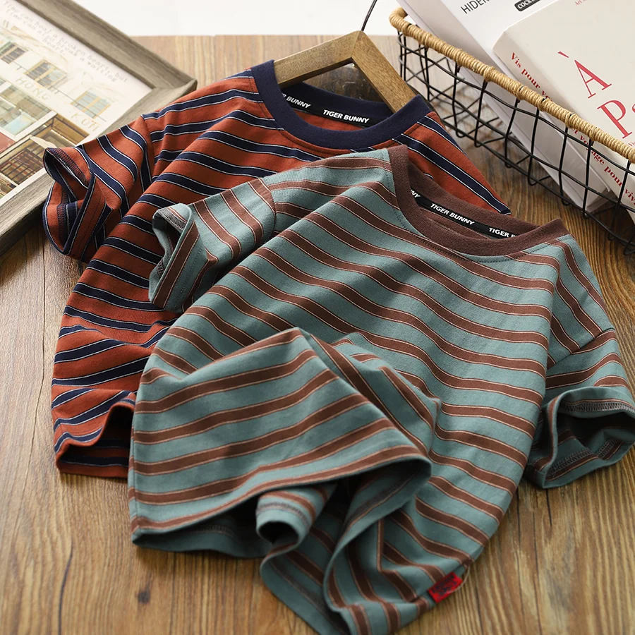 Boys' T-shirt 2023 Summer New Children's Thin Casual round Neck Striped Undershirt Short Sleeve
Boys' T-shirt 2023 Summer New Children's Thin Casual round Neck Striped Undershirt Short Sleeve