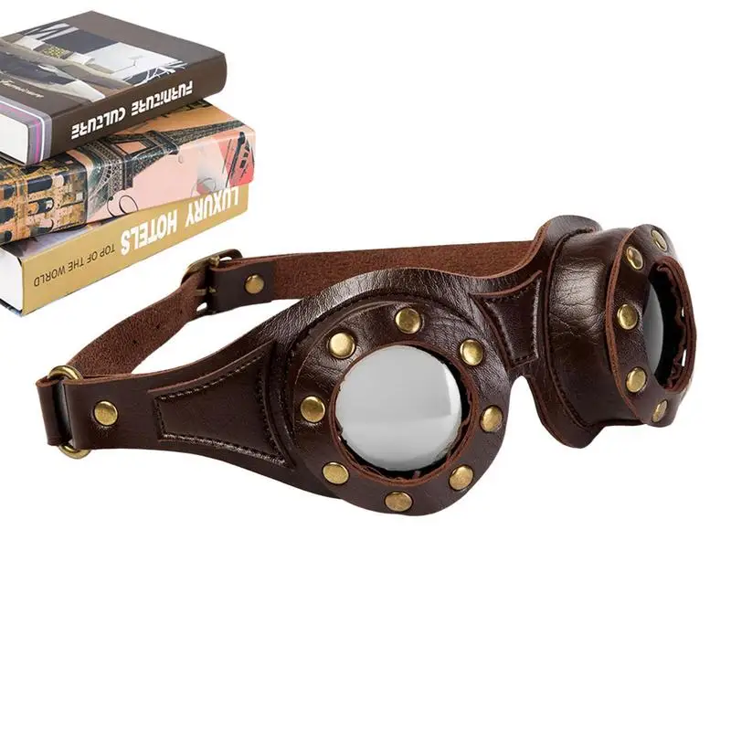 Vintage Motorcycle Goggles PU Leather Steampunk Goggles For Men Steampunk Accessories Party Goggles Riding Goggles 
Vintage Motorcycle Goggles PU Leather Steampunk Goggles For Men Steampunk Accessories Party Goggles Riding Goggles
