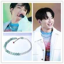 2022 KPOP New Permission To Dance JK Necklace Men Pearl Stone Necklace Fashion Popular Celebritywoman Jewelry Couple Gift
