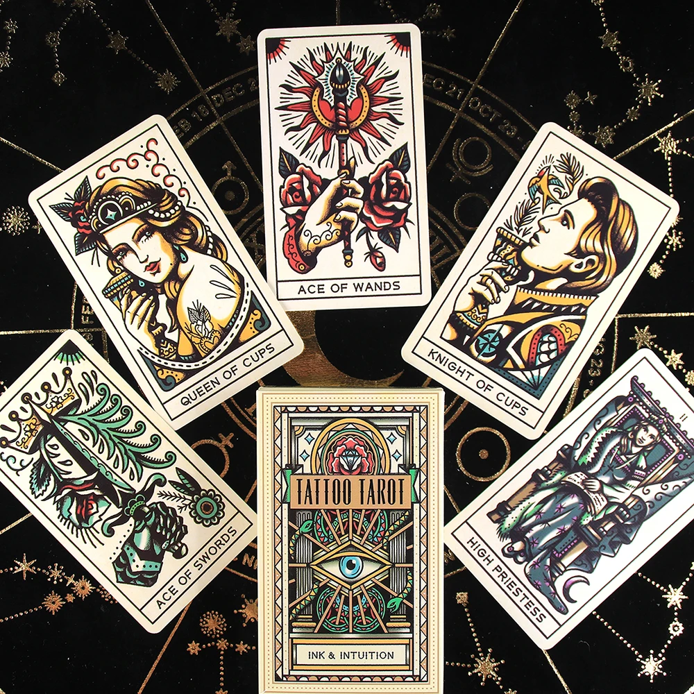 Tattoo tarot Cards New High Quality Board Games For Fate Divination Party Entertainment Card Games
Tattoo tarot Cards New High Quality Board Games For Fate Divination Party Entertainment Card Games