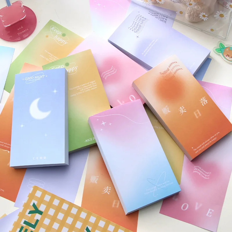 100 Sheet/Book Gradient Color Sticky Notes Student School Office Stationery Supplies Planner Notebook Scrapbook Design Materials
100 Sheet/Book Gradient Color Sticky Notes Student School Office Stationery Supplies Planner Notebook Scrapbook Design Materials