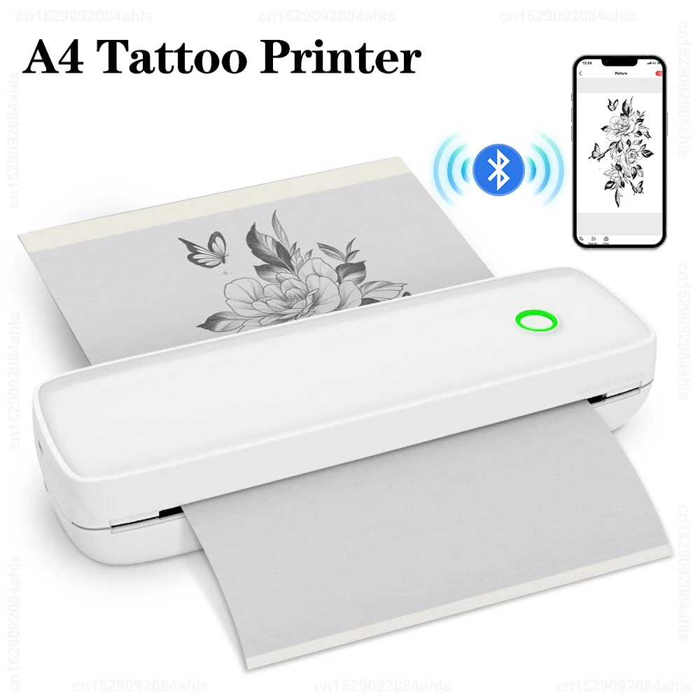 

Беспроводной Трафаретный принтер для переноса татуировок A4, термопринтер без чернил, Bluetooth, USB, мобильный принтер с поддержкой текста, фотодокумента