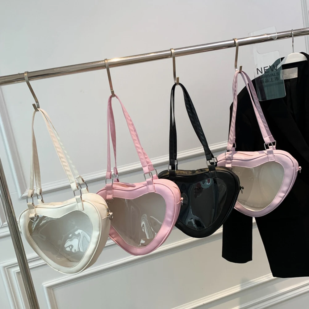 PVC Transparent Shoulder Bag Love Heart Shaped Girls Underarm Daily Handbags Women Outdoor Business Traveling
PVC Transparent Shoulder Bag Love Heart Shaped Girls Underarm Daily Handbags Women Outdoor Business Traveling
