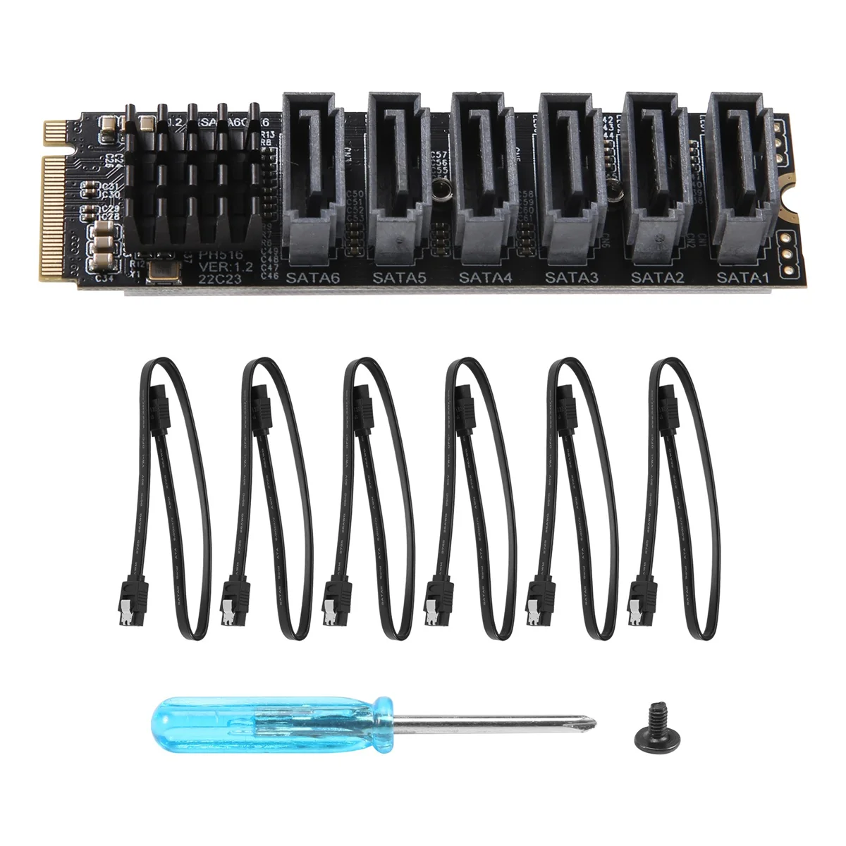 PCIE to SATA 6Gpbsx6-Port Expansion Card+SATA Cable M.2 MKEY PCI-E Riser Card M.2 NVME to SATA3.0 ASM1166 Support PM
PCIE to SATA 6Gpbsx6-Port Expansion Card+SATA Cable M.2 MKEY PCI-E Riser Card M.2 NVME to SATA3.0 ASM1166 Support PM