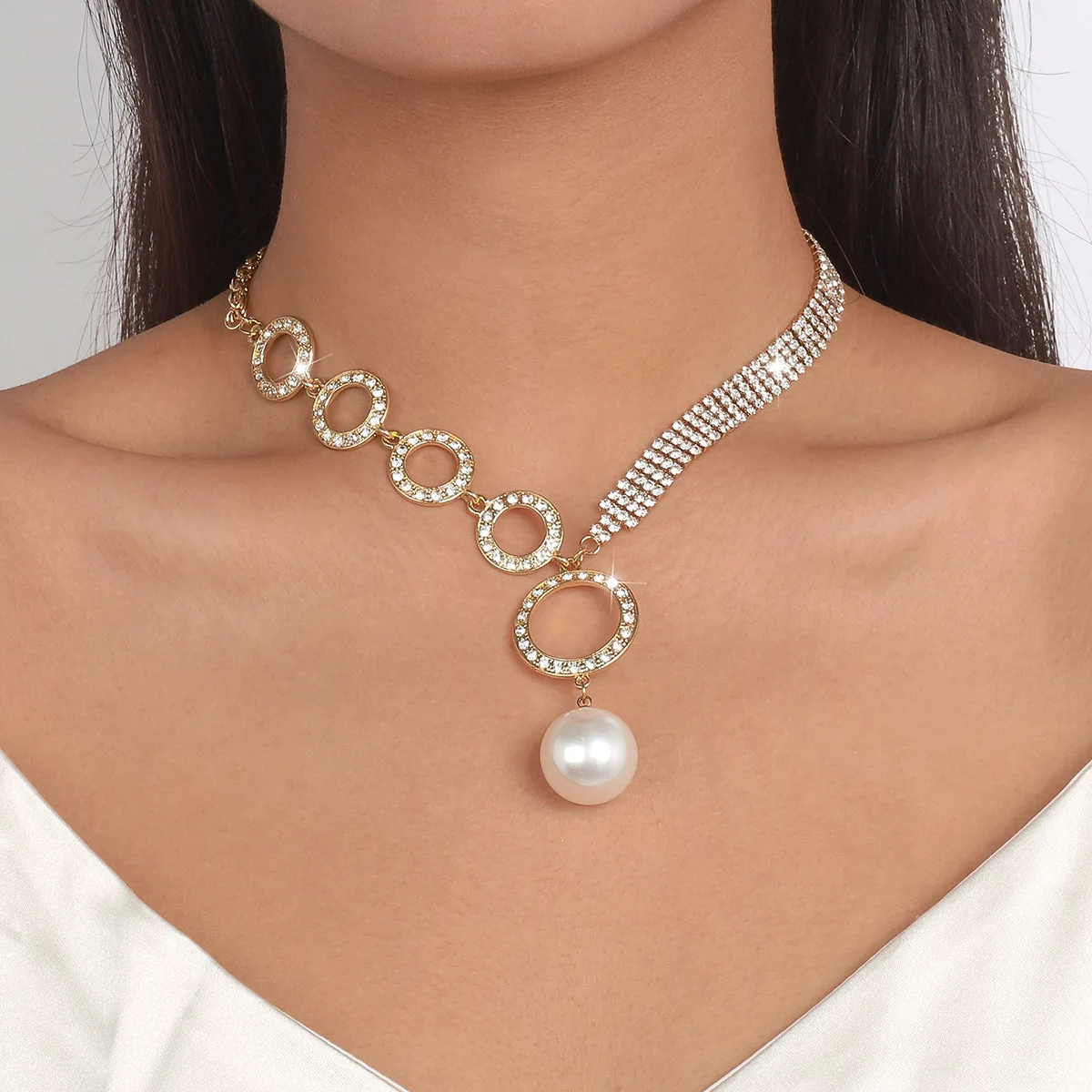 Luxury Crystal Tennis Chain Necklace for Women Young Girls Wedding Bride Vintage Rhinestones Big Bead Pendant Aesthetic Jewelry
Luxury Crystal Tennis Chain Necklace for Women Young Girls Wedding Bride Vintage Rhinestones Big Bead Pendant Aesthetic Jewelry