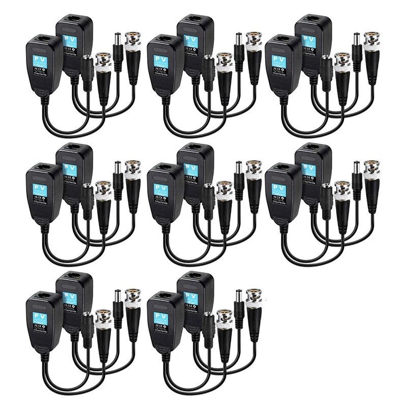 Passive Video Balun 8 Pairs Passive Video Power Balun Audio Connector 960P/1080P/2MP BNC to RJ45 Network Transceiver
Passive Video Balun 8 Pairs Passive Video Power Balun Audio Connector 960P/1080P/2MP BNC to RJ45 Network Transceiver