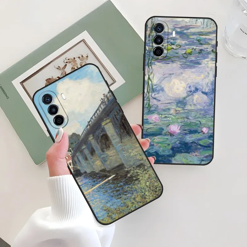 

Claude Monet Phone Case 2023 For Huawei P50 P30Pro P40 P20 P10 P9 Y7 Y9S Lite Honor X8 X7 70 Pro Psmart Cover