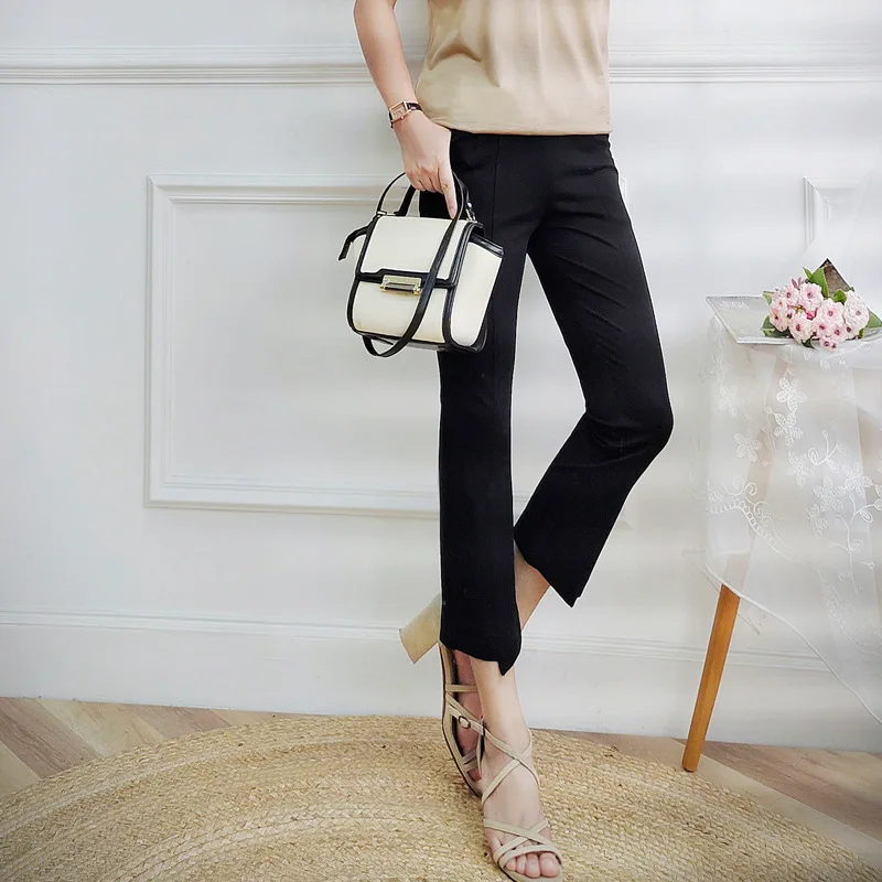 Black Small Straight Pants Women's Thin OL Slim Fit High Waist All-match Temperament Calf-Length Pants 2022 Spring Summer
Black Small Straight Pants Women's Thin OL Slim Fit High Waist All-match Temperament Calf-Length Pants 2022 Spring Summer
