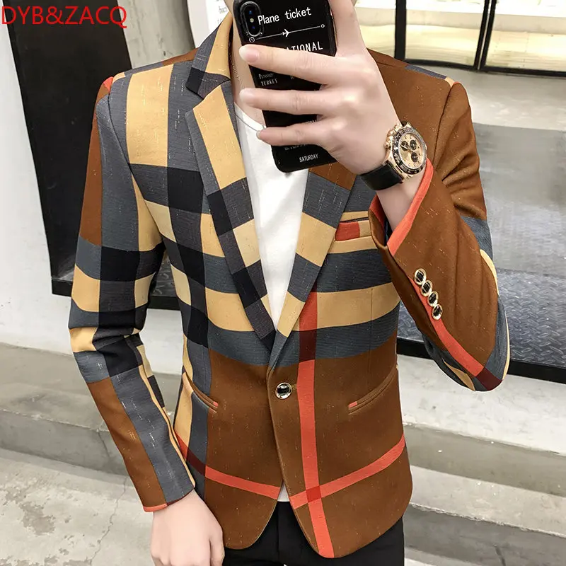 DYB&ZACQ Men's casual suit jacket spring and autumn ins trend British single western hair stylist handsome slim suit at night 
DYB&ZACQ Men's casual suit jacket spring and autumn ins trend British single western hair stylist handsome slim suit at night