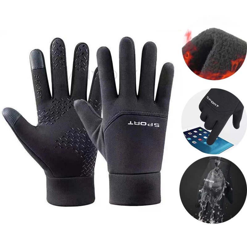 Men Winter Waterproof Gloves Outdoor Sports Running Motorcycle Ski Touch Screen Fleece Gloves Non-Slip Warm Full Fingers Mittens
Men Winter Waterproof Gloves Outdoor Sports Running Motorcycle Ski Touch Screen Fleece Gloves Non-Slip Warm Full Fingers Mittens