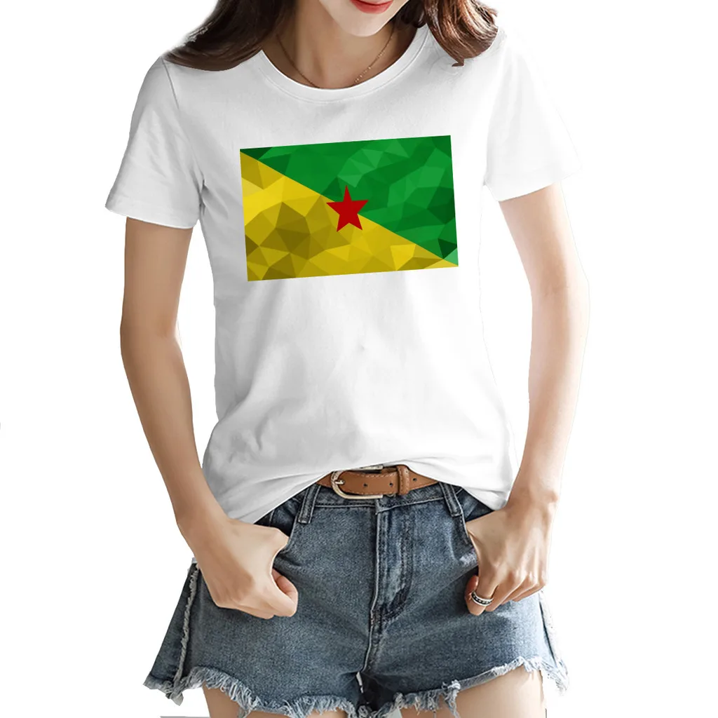 Creative French Guiana Round neck T-shirt White Novelty FreshTees Tops European Size
Creative French Guiana Round neck T-shirt White Novelty FreshTees Tops European Size