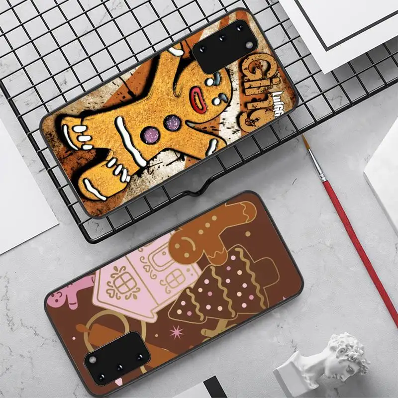 

Cute Gingerbread man Christmas Phone Case for Samsung S20 lite S21 S10 S9 plus for Redmi Note8 9pro for Huawei Y6 cover