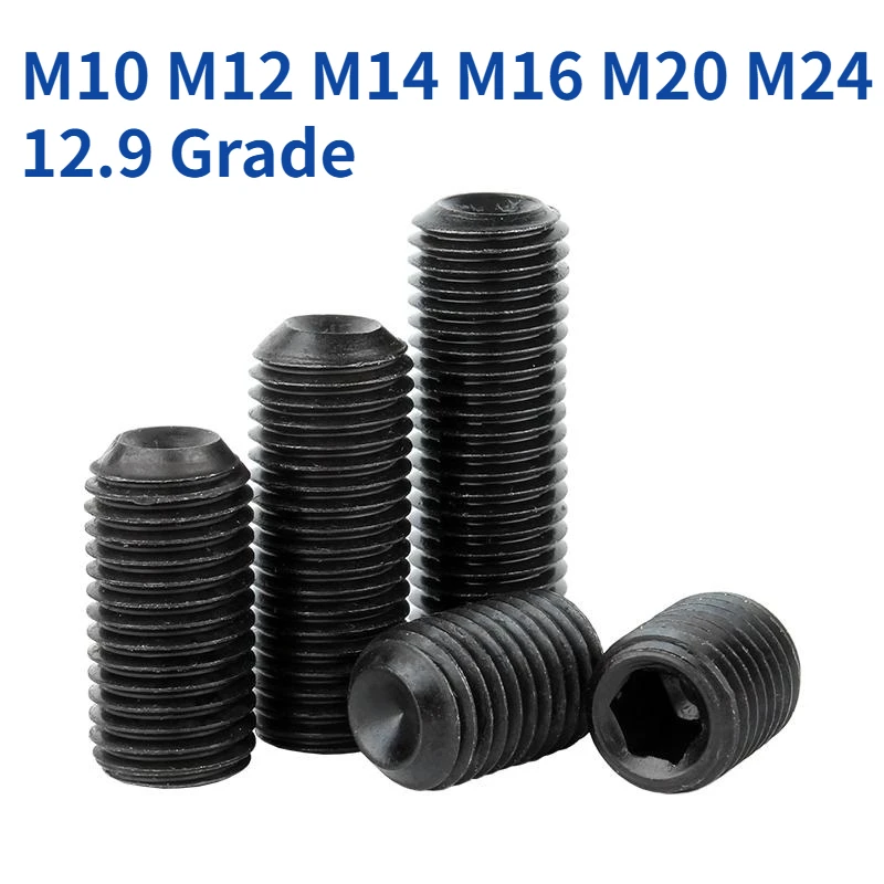 

M10 M12 M14 M16 M20 M24 12.9 класс углеродистая сталь Шестигранная розетка круглая Точка Установочный винт шестигранный концевой болт