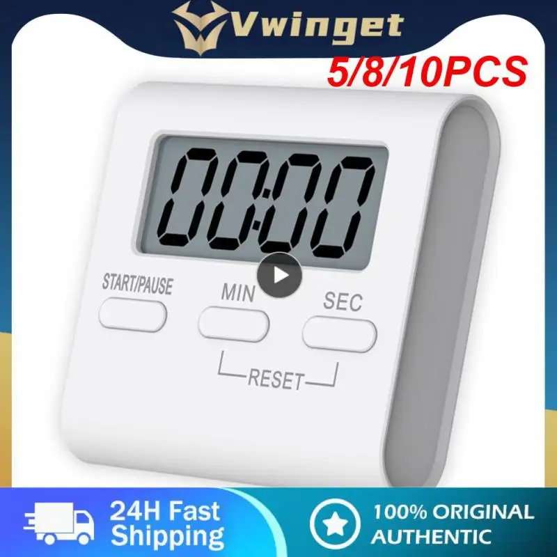 

5/8/10PCS For Cooking Baking Sports Games Office Kitchen Timer Low Energy Consumption Clear Numbers Cooking Baking Sport Alarm