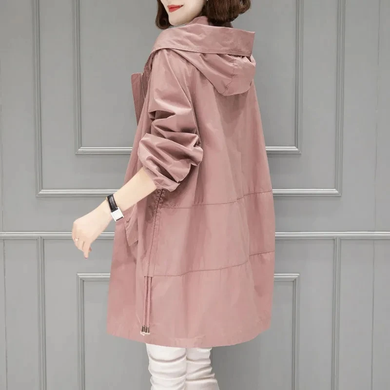 Long Hooded Trench Coat Female's 2023 new Spring Autumn Loose Plus Size Women's Fashion Slim Coat Solid Color Liner Jacket 4XL
Long Hooded Trench Coat Female's 2023 new Spring Autumn Loose Plus Size Women's Fashion Slim Coat Solid Color Liner Jacket 4XL
